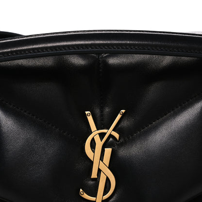 Saint Laurent Lambskin Quilted Medium Loulou Puffer Monogram Chain Satchel Black 8 of 10