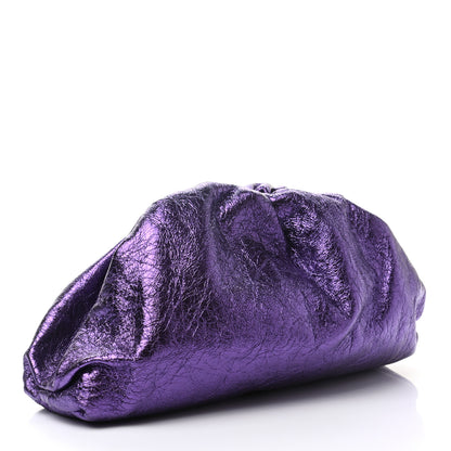 Bottega Veneta Metallic Crinkled Lambskin The Pouch Viola 7 of 22