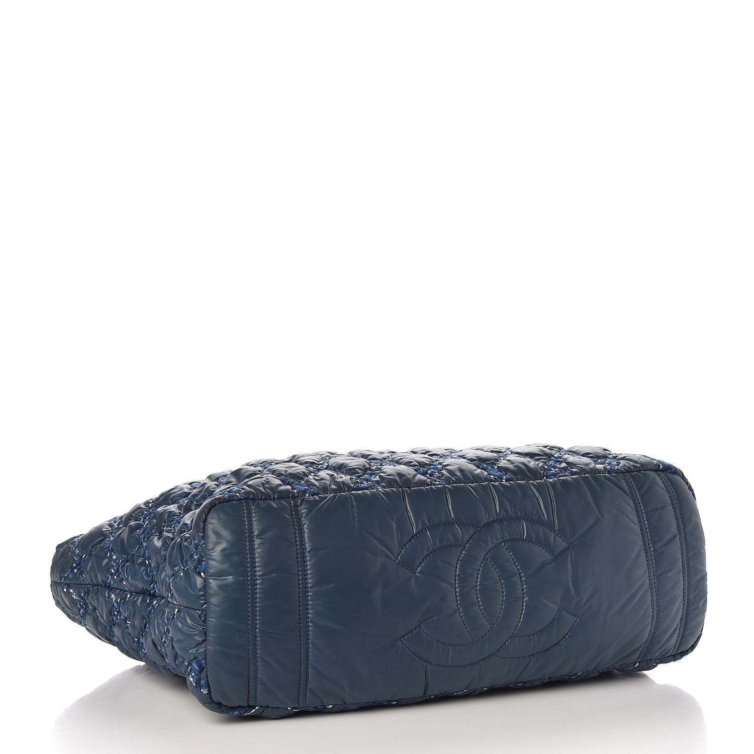 Chanel Nylon Quilted Tweed on Stitch Tote Blue 4 of 10