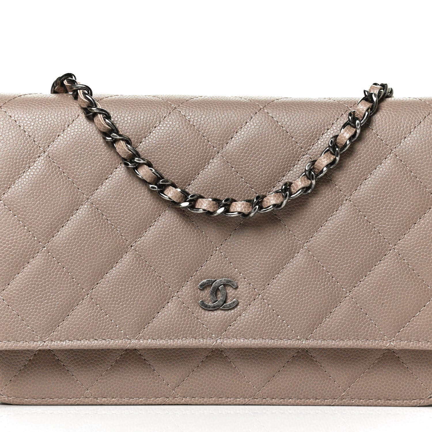 Chanel Caviar Quilted Wallet On Chain WOC Grey 7 of 10