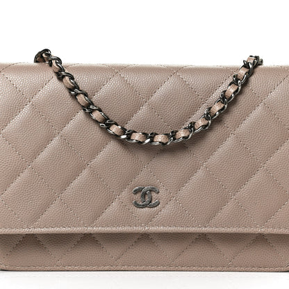Chanel Caviar Quilted Wallet On Chain WOC Grey 7 of 10