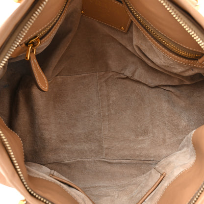 Prada Soft Calfskin Shopping Satchel Sabbia 5 of 16