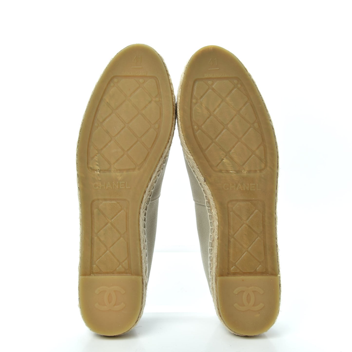 Canvas Grosgrain CC Espadrilles 41 Beige Black