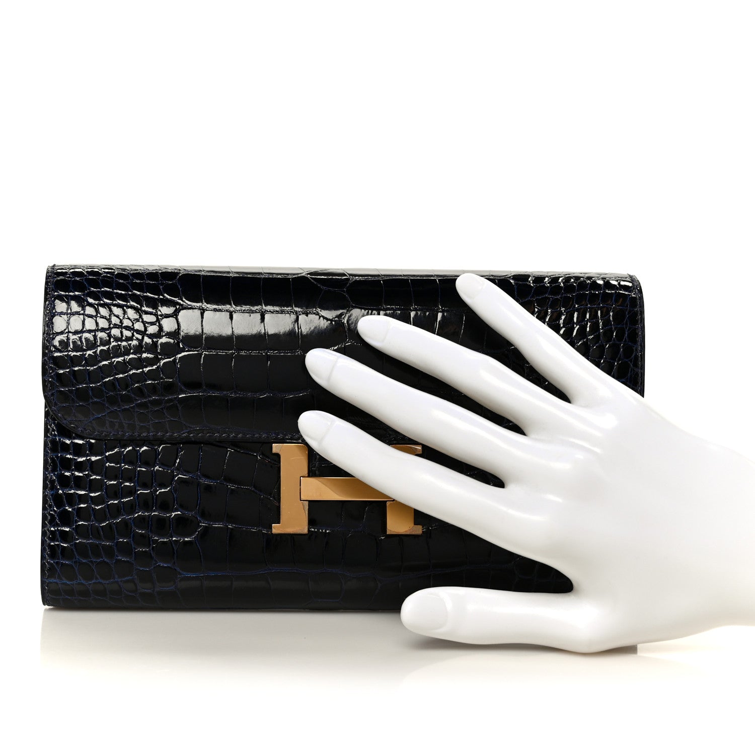 Hermes Shiny Alligator Constance Long Wallet 2 of 10