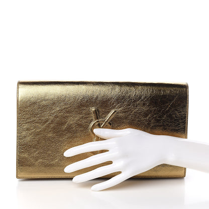 Saint Laurent Metallic Calfskin Monogram Large Belle De Jour Clutch Gold 2 of 7