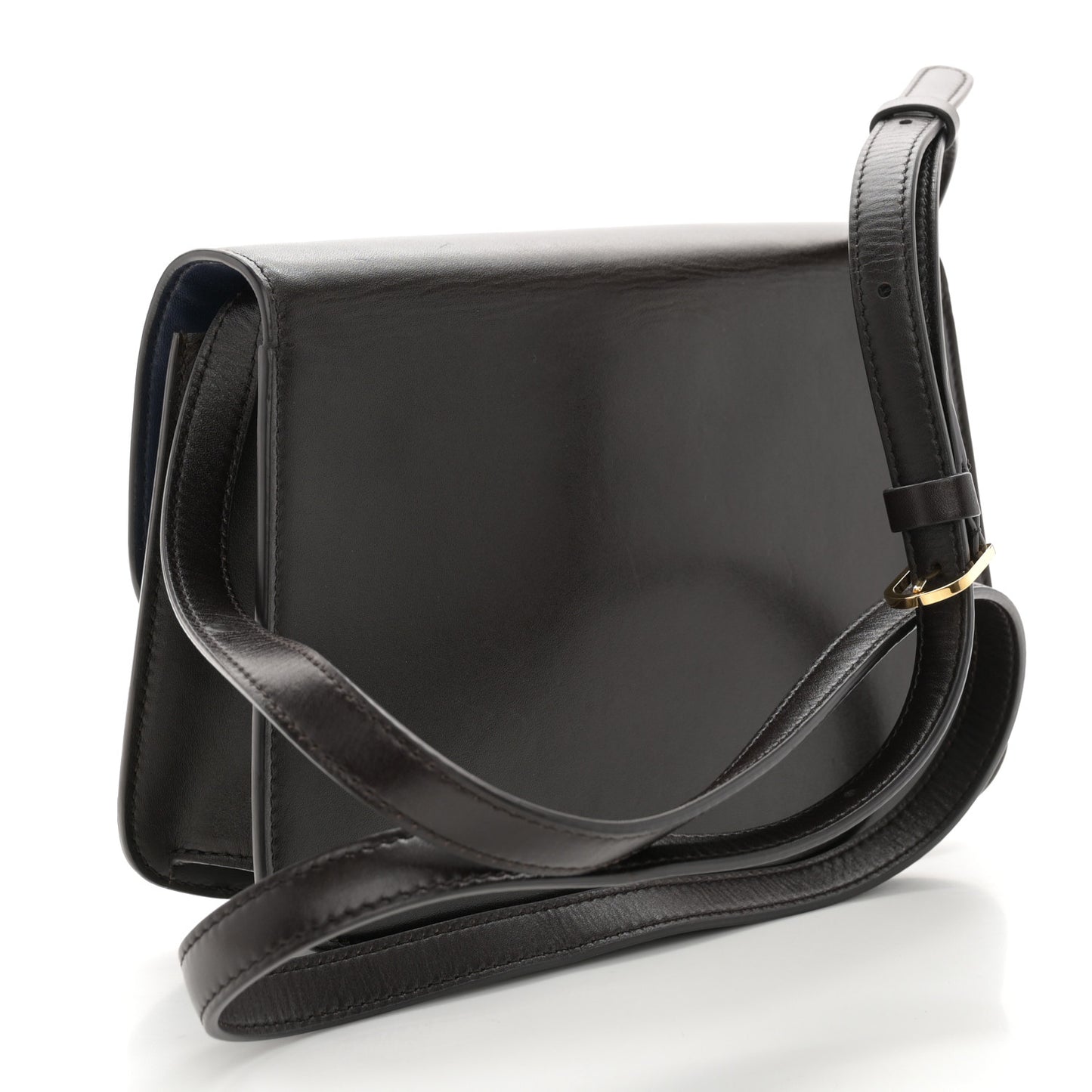 Sleek Calfskin The Sofia 8.75 Crossbody Dark Brown