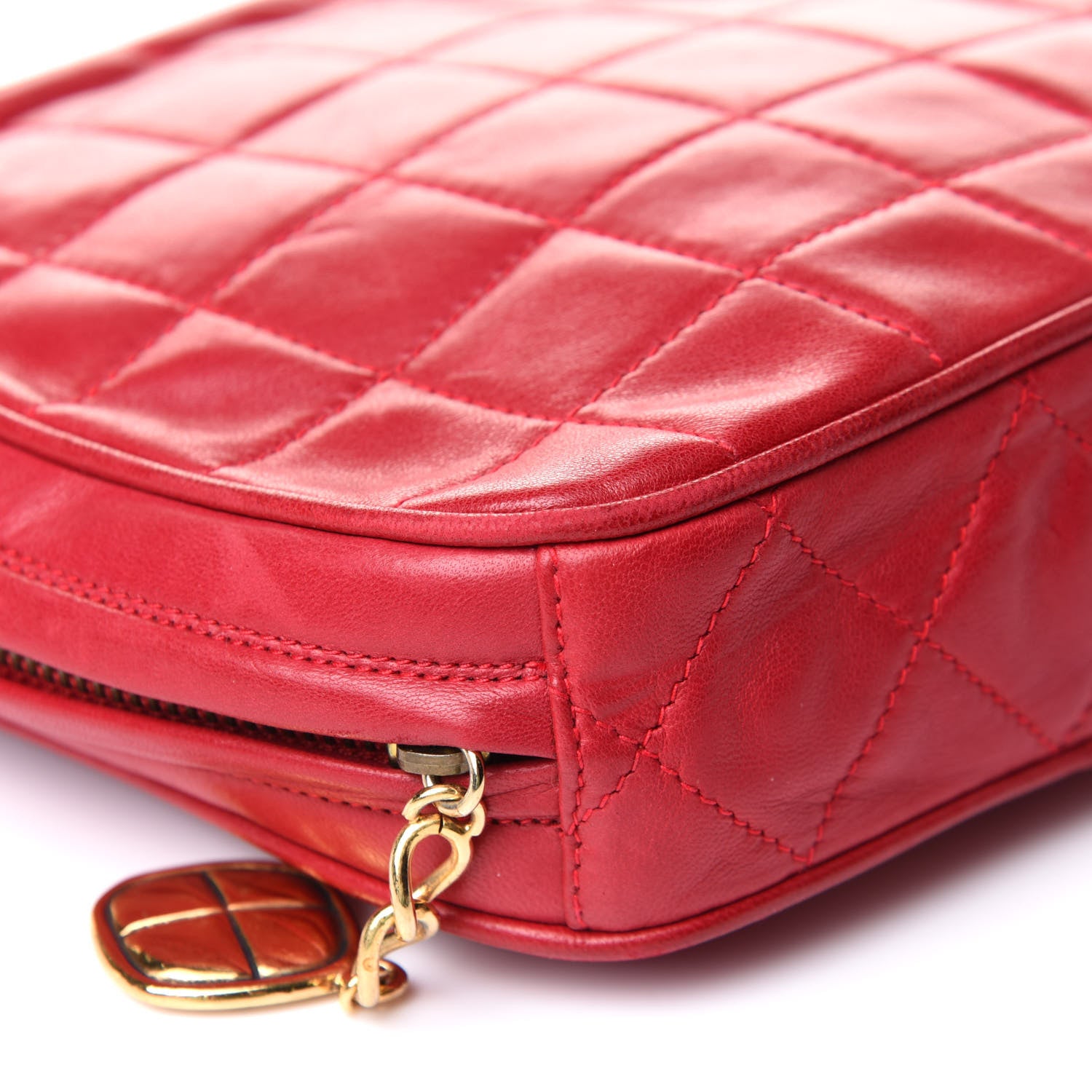 Chanel Lambskin Quilted Tassel Clutch Red 12 of 13