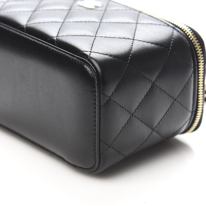 Chanel Lambskin Quilted Small Vanity Case With Chain Black 9 of 11