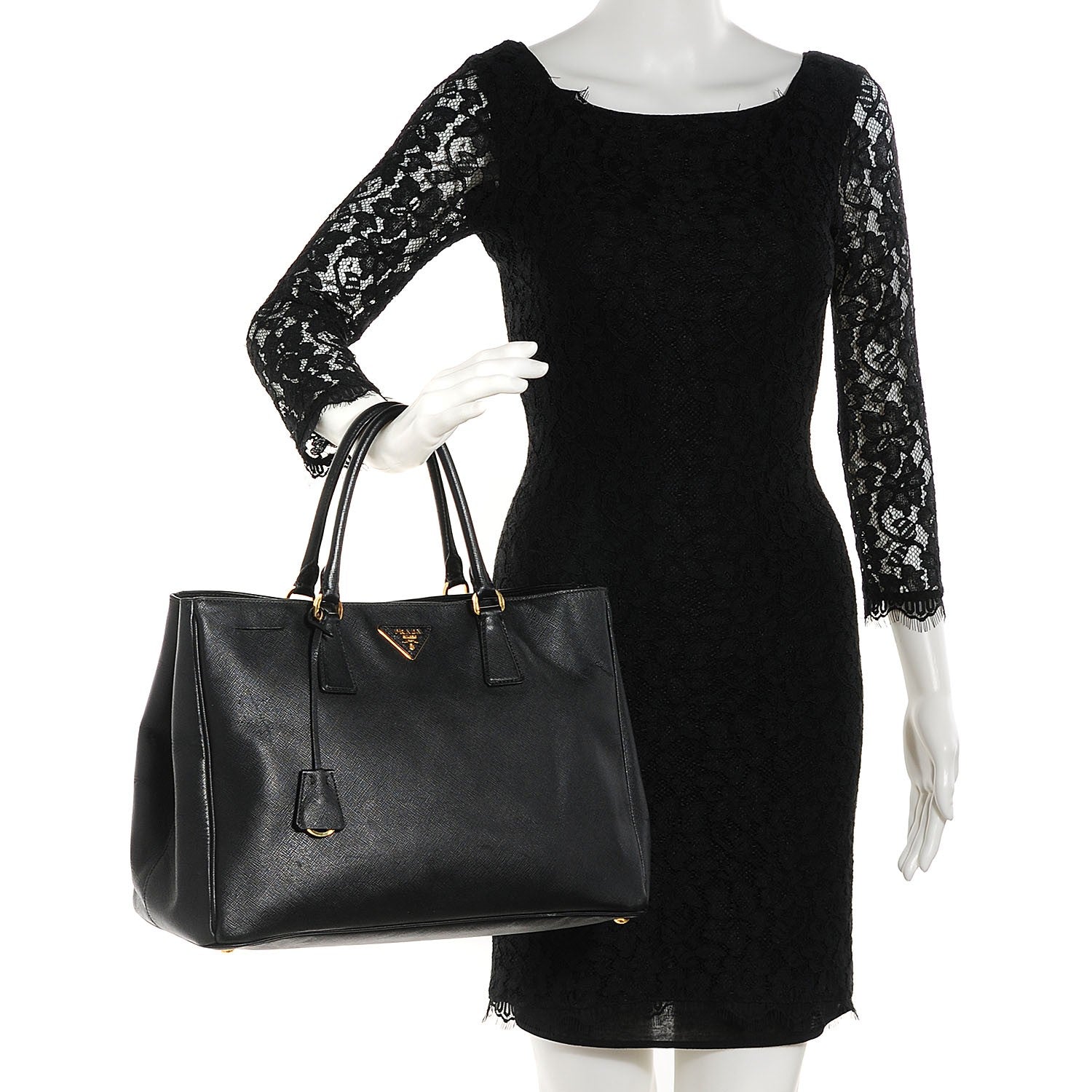 Prada Saffiano Lux Large Tote Nero Black 2 of 10