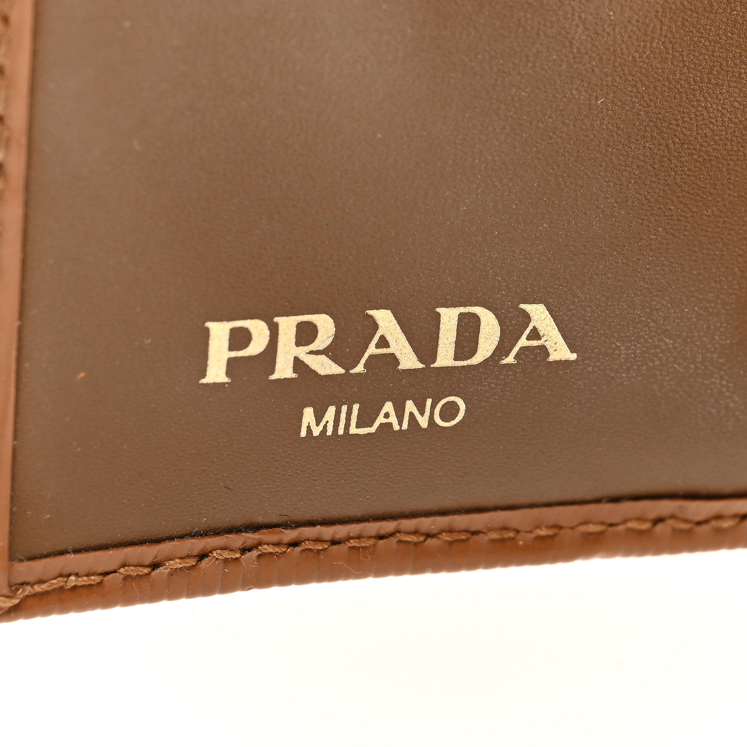 Prada Vitello Move Bi-Fold Wallet Caramel 6 of 6