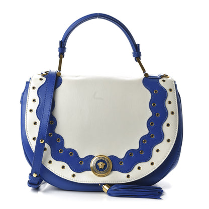 Versace Calfskin Vanitas Crossbody Bag Blue White 1 of 10