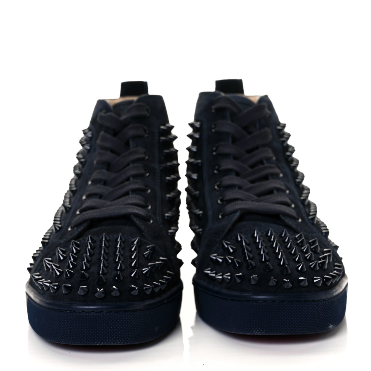Veau Velours Mens Louis Spikes Flat Sneakers 42 Nuit