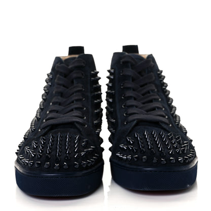 Christian Louboutin Veau Velours Mens Louis Spikes Flat Sneakers 42 Nuit 4 of 18