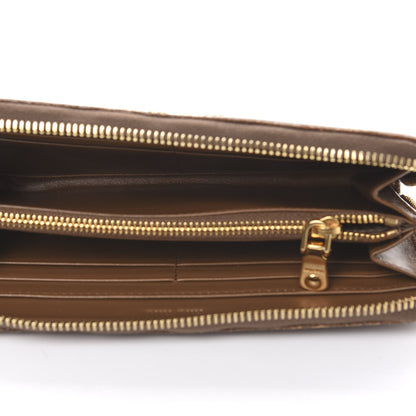 Miu Miu Vernice Crocodile Embossed Calfskin Zip Around Wallet Tobacco 5 of 9