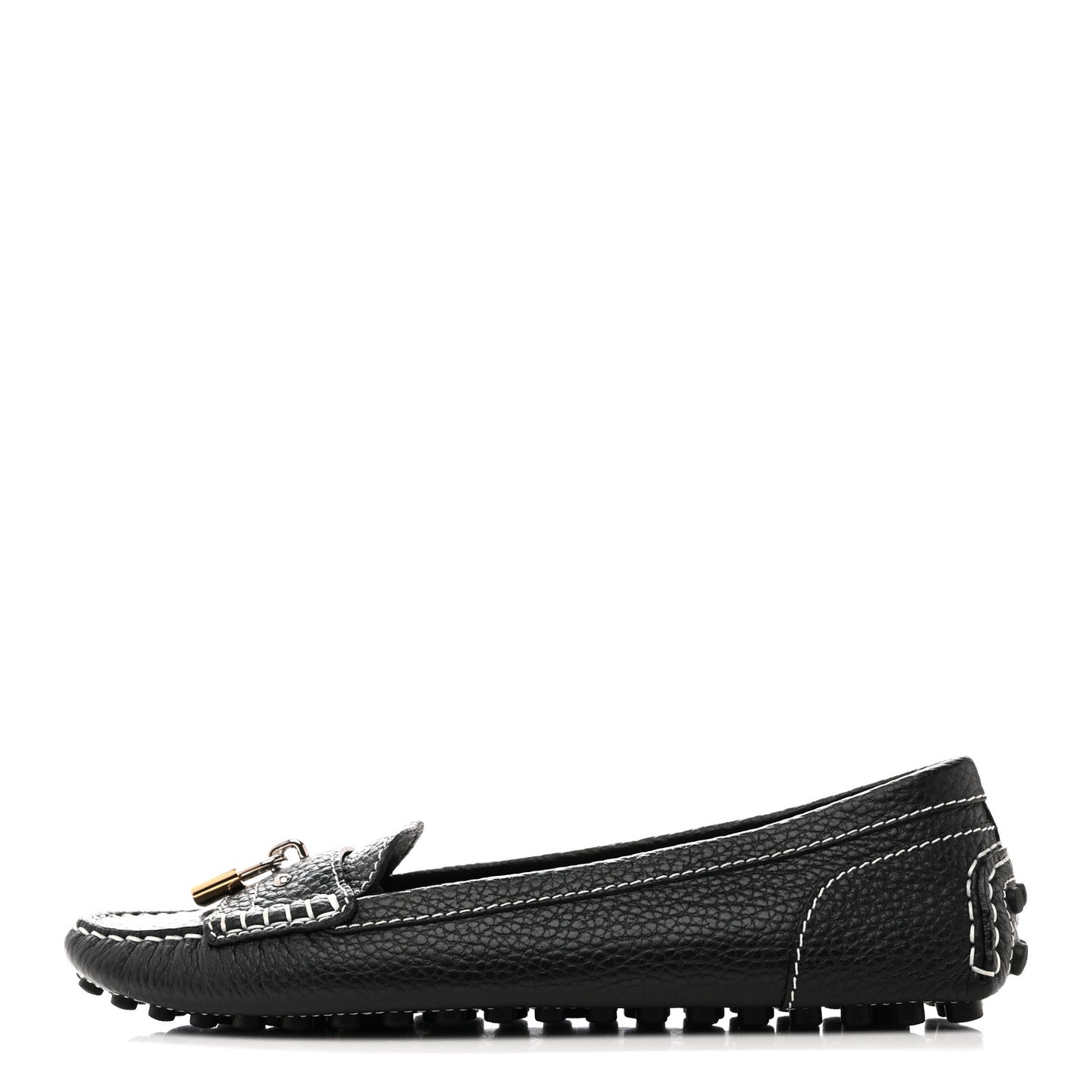 Calfskin Lock Mocassin Loafers 39 Black