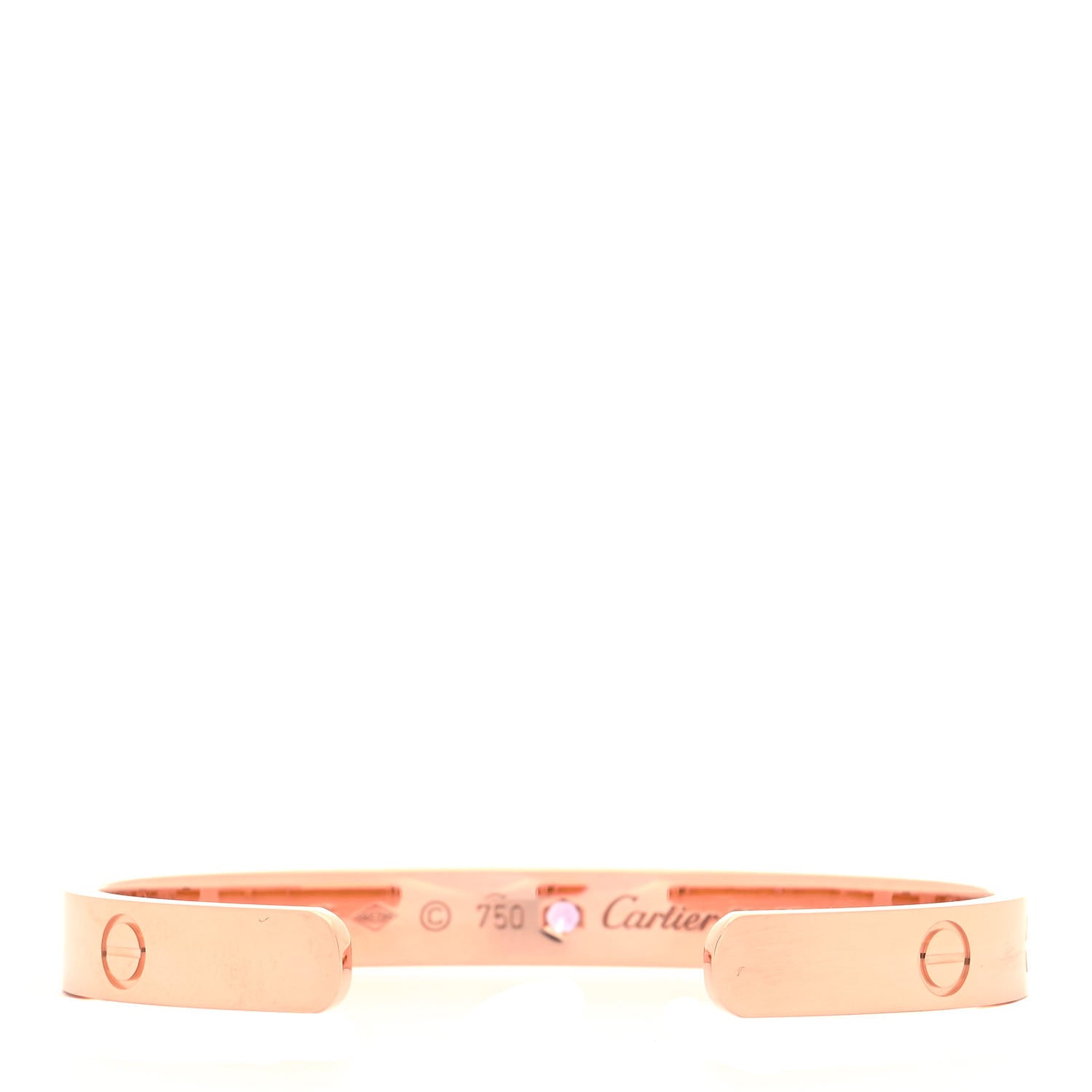 Cartier 18K Pink Gold Pink Sapphire LOVE Cuff Bracelet 16 3 of 4