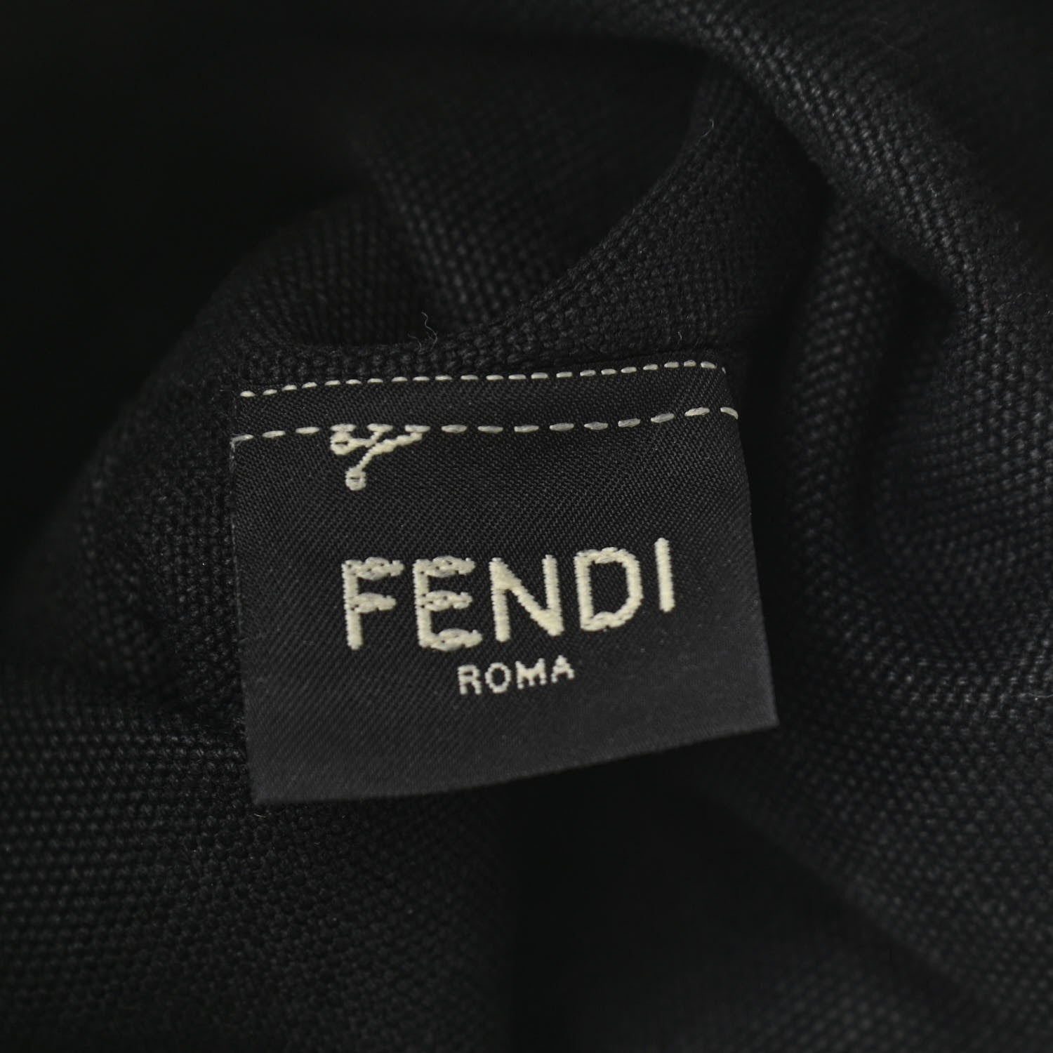 Fendi Canvas Vitello King F is Fendi FF Embroidered Mini Mon Tresor Bucket Bag Black 8 of 11