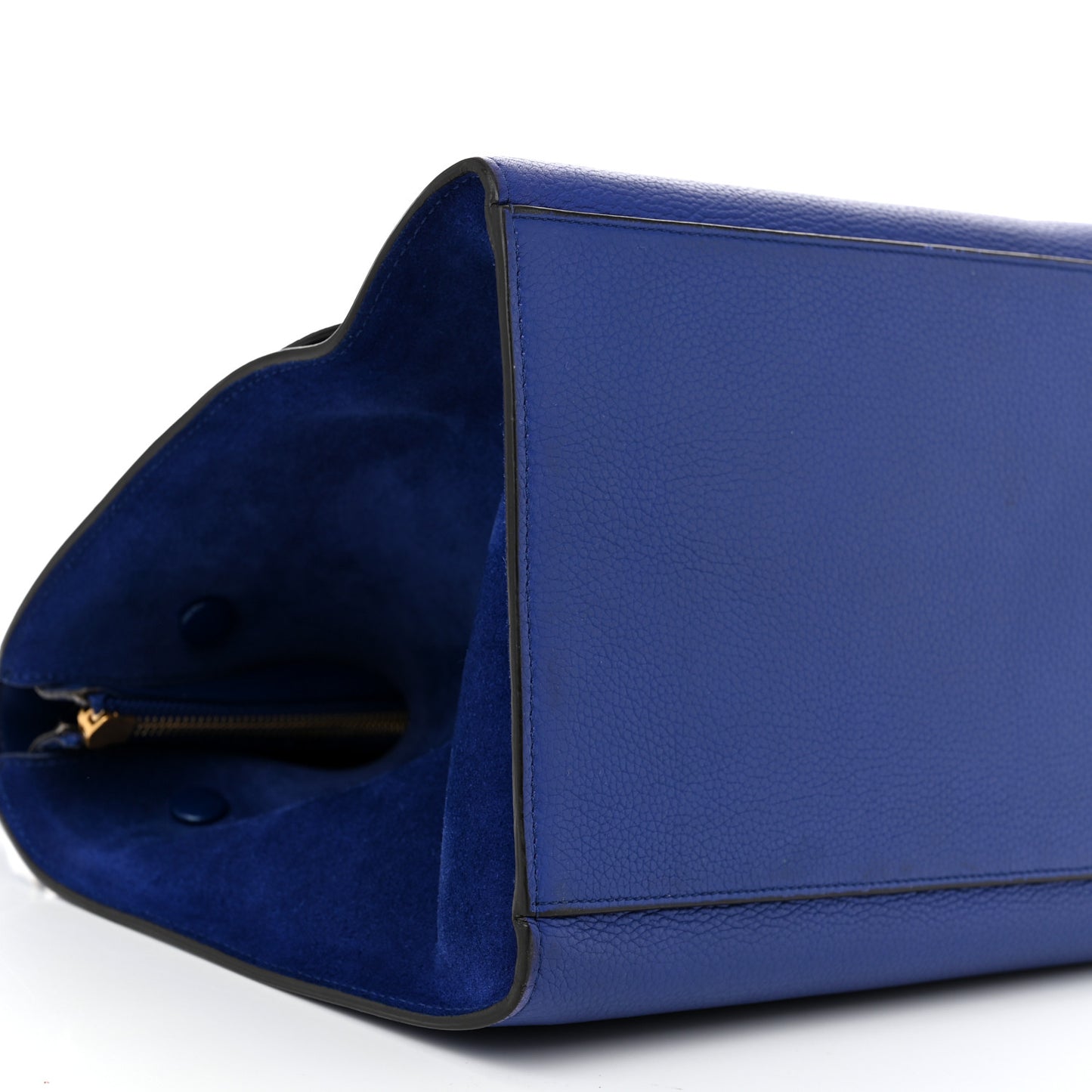Drummed Calfskin Suede Medium Trapeze Indigo