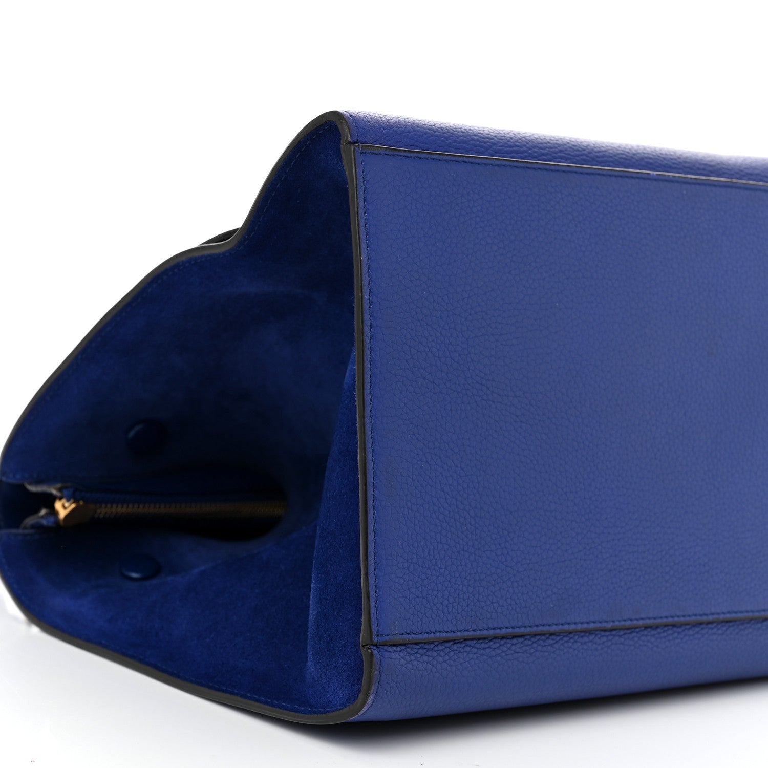 Celine Drummed Calfskin Suede Medium Trapeze Indigo 8 of 12