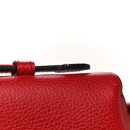Gucci Dollar Calfskin Medium Interlocking G Top Handle Shoulder Bag Red 16 of 18