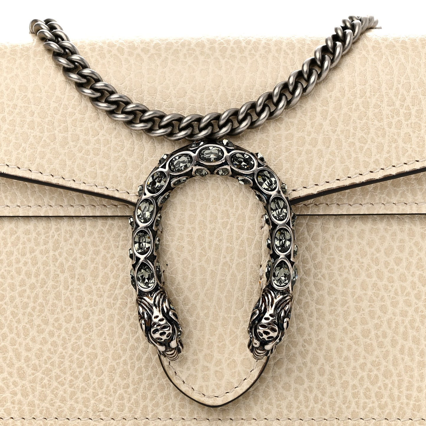 Dollar Calfskin Crystal Super Mini Dionysus Shoulder Bag Mystic White Black Diamond
