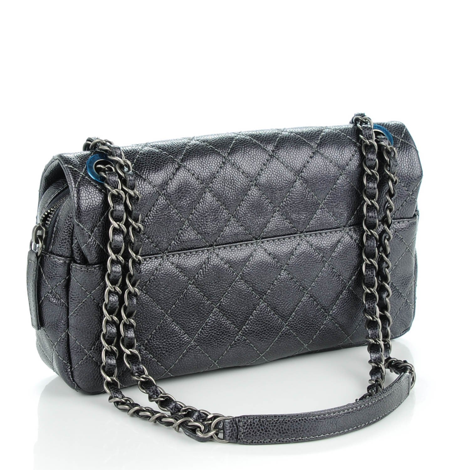 Chanel Caviar Quilted Jumbo Easy Flap Argent 3 of 8
