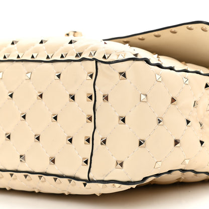Valentino Garavani Nappa Maxi Rockstud Spike Shoulder Bag Light Ivory 9 of 12