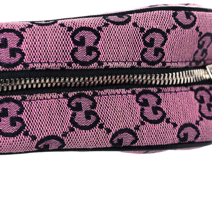 Gucci Monogram Multicolor Matelasse Diagonal Small GG Marmont Chain Shoulder Bag Pink Blue 18 of 19