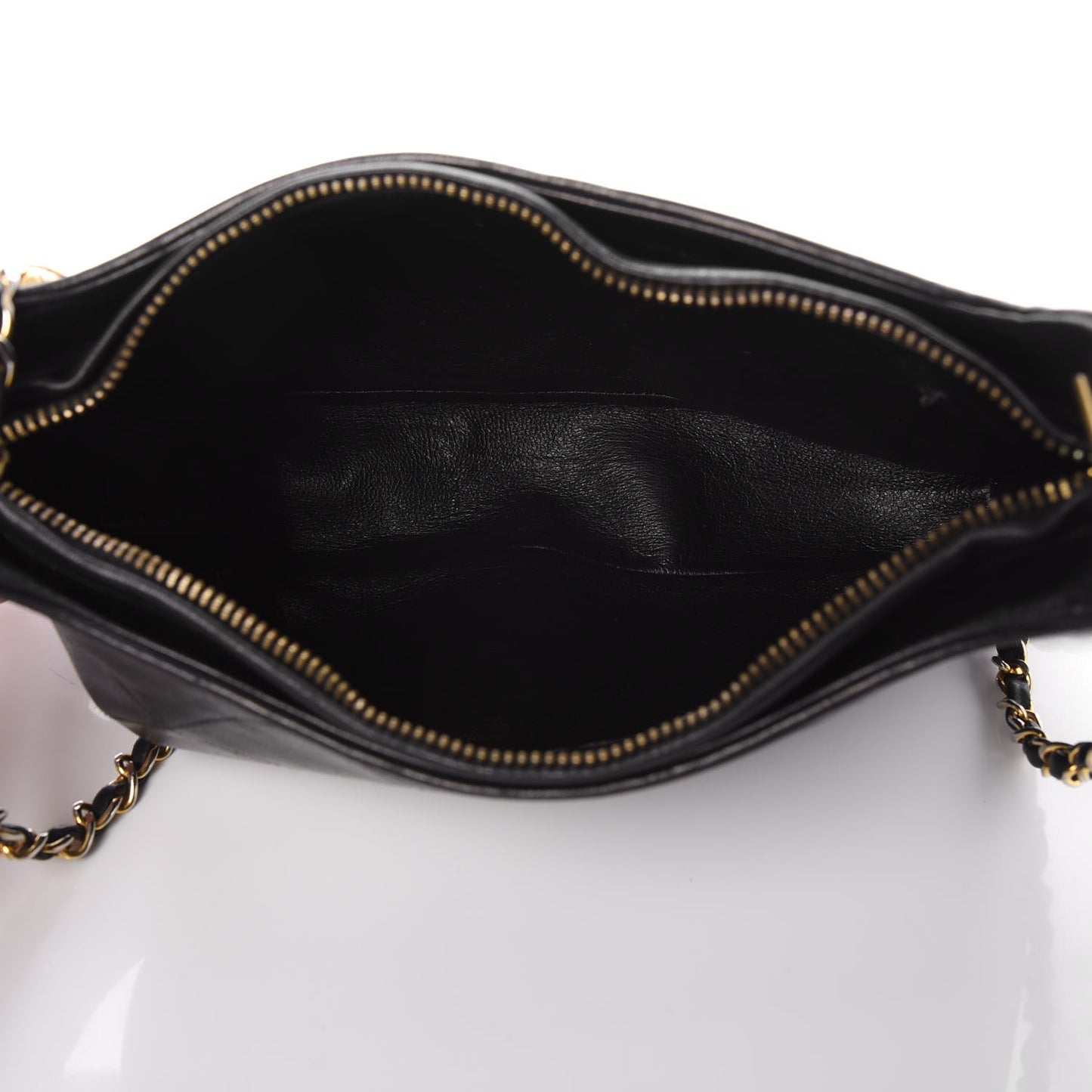 Lambskin Quilted Tassel Shoulder Bag Black