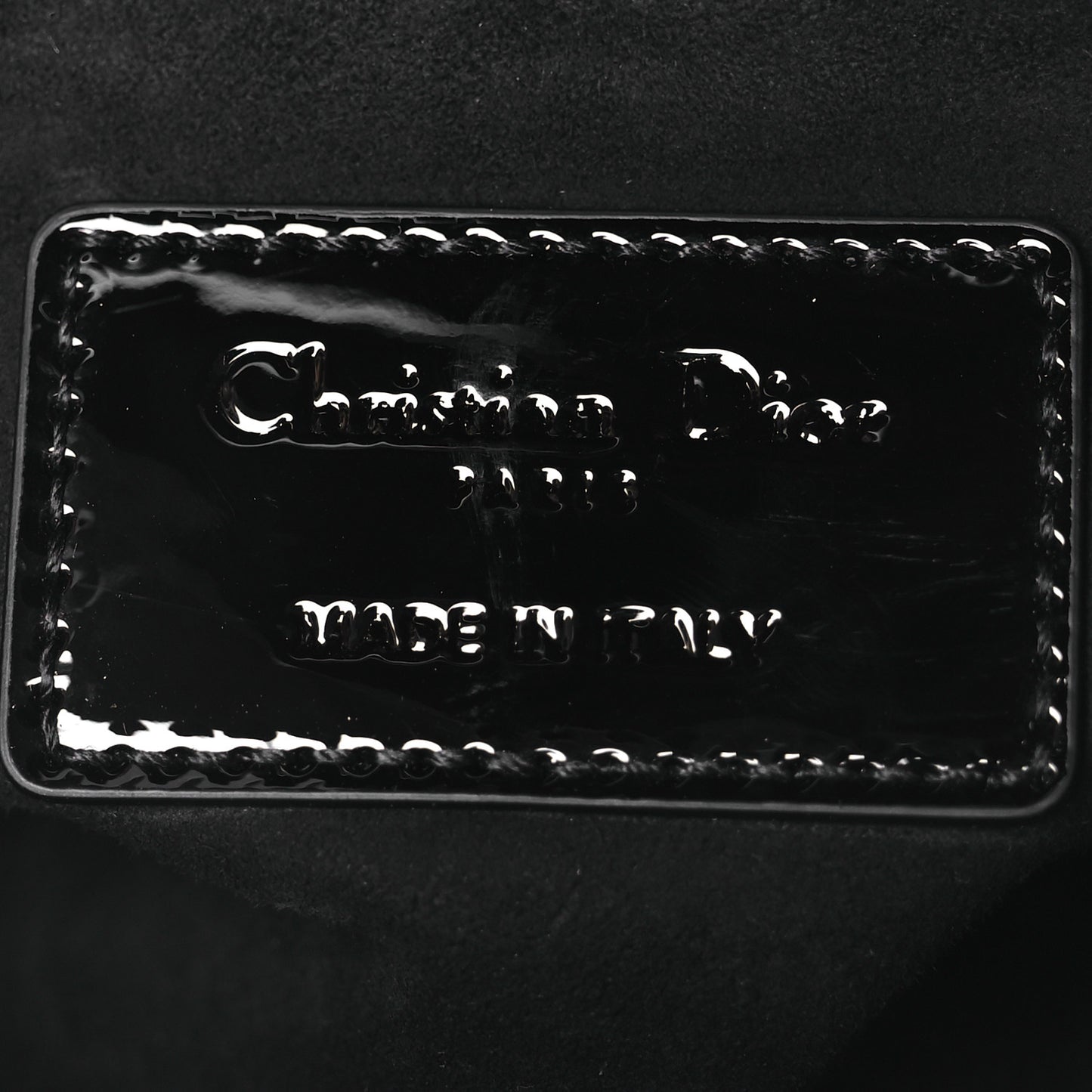 Ultraglossy Patent Cannage Small Lady Dior Black