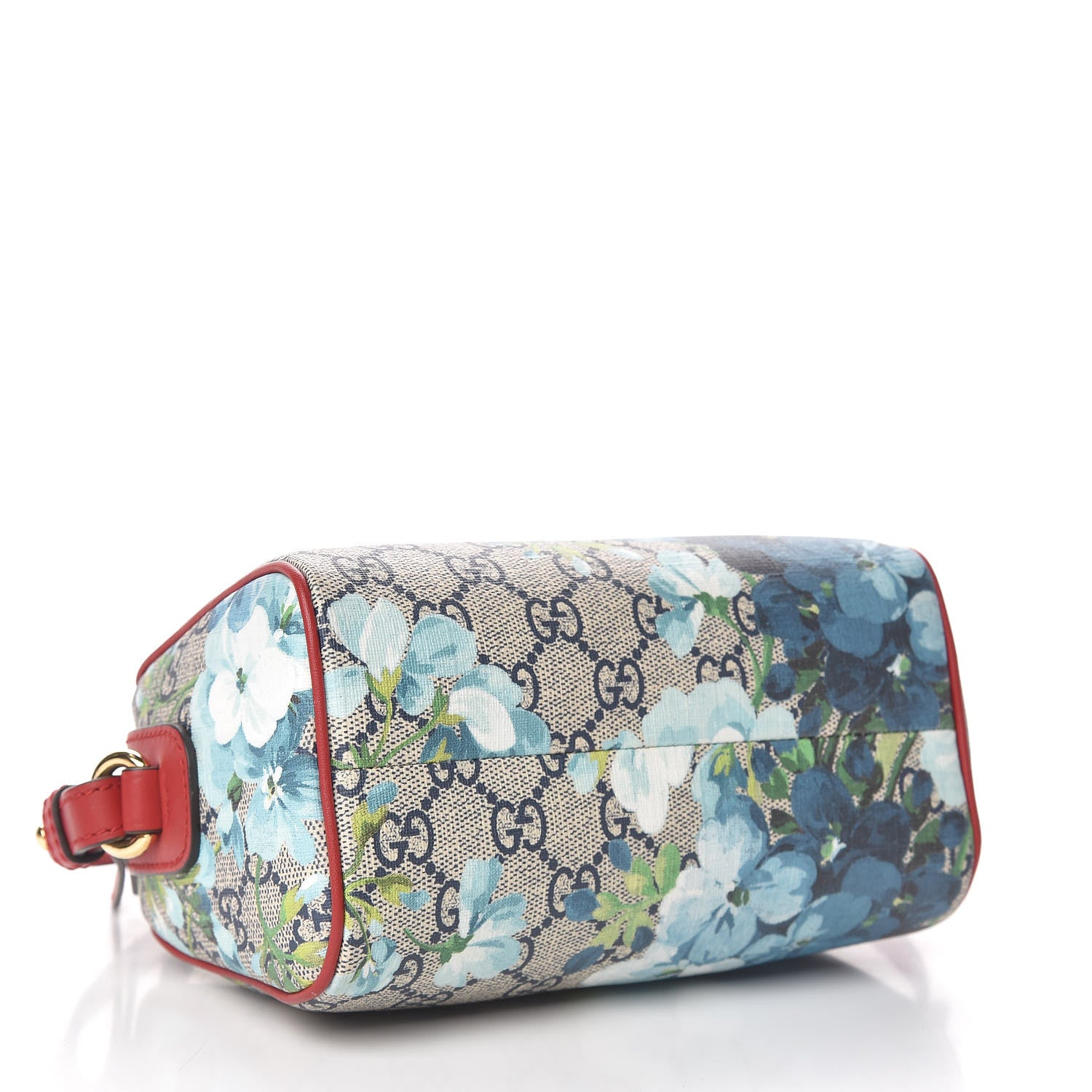 Gucci GG Supreme Monogram Blooms Mini Boston Navy Blue Hibiscus 4 of 11