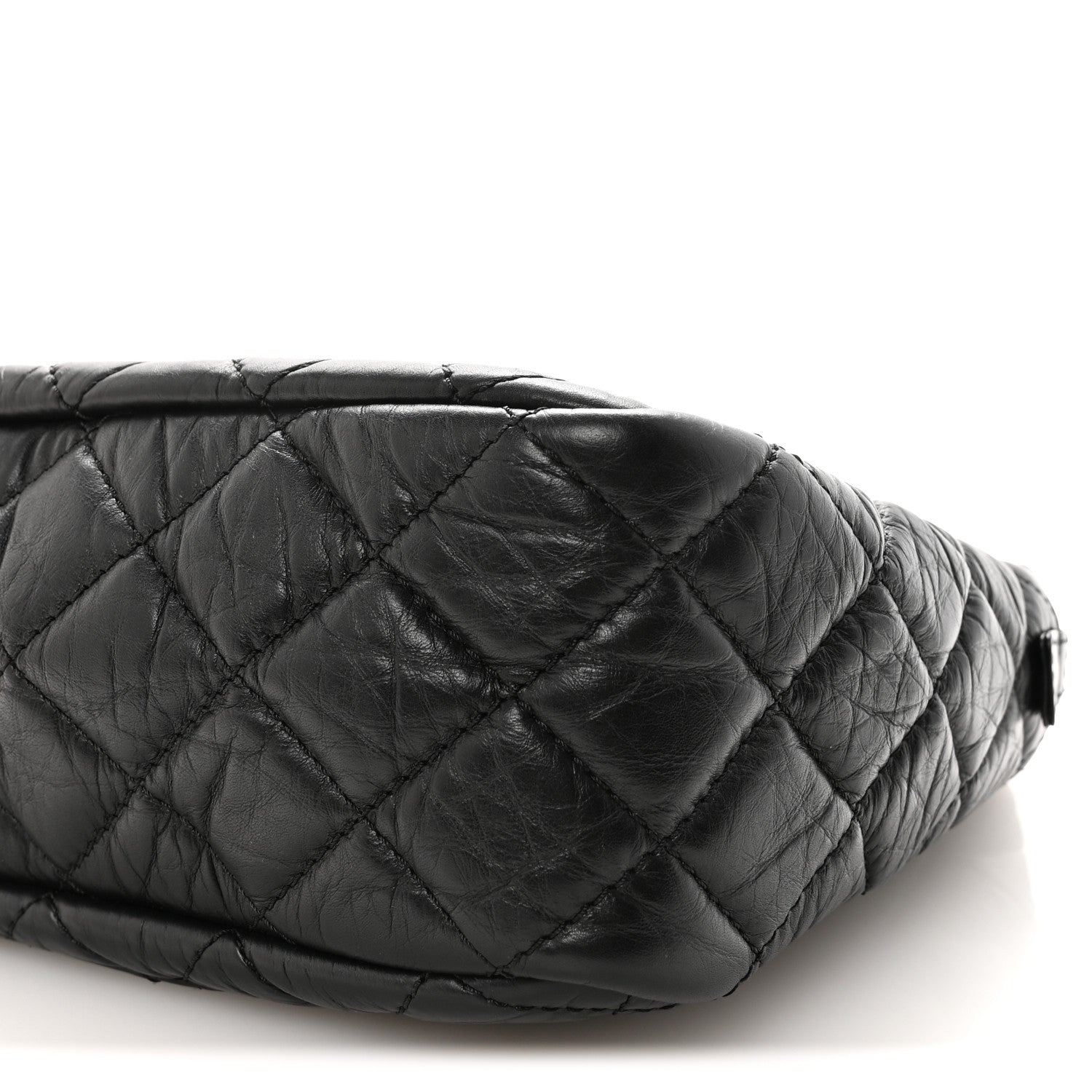 Chanel Aged Calfskin Quilted Large Reissue Camera Case Black 10 of 10