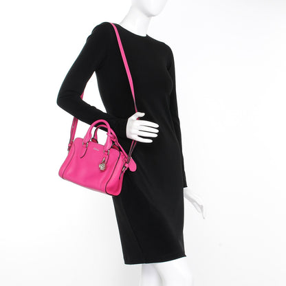 Alexander McQueen Grainy Calfskin Mini Padlock Zip Satchel Pink 2 of 7