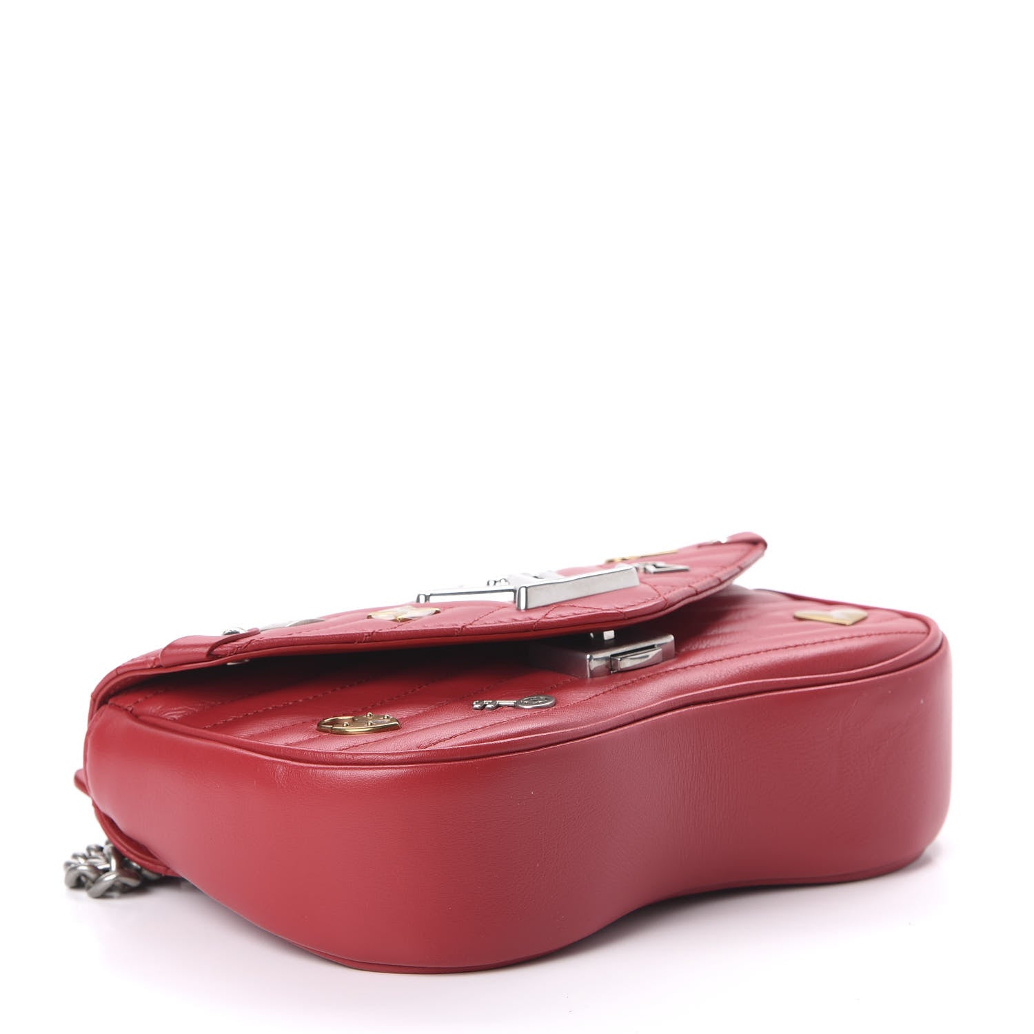 Louis Vuitton Calfskin Love Lock New Wave Chain PM Red 4 of 10