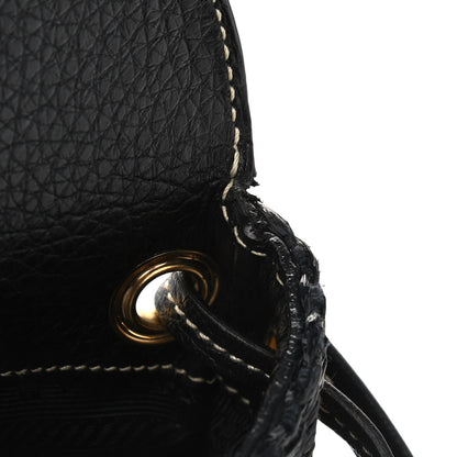 Prada Paglia Vitello Daino Frame Satchel Black 9 of 14