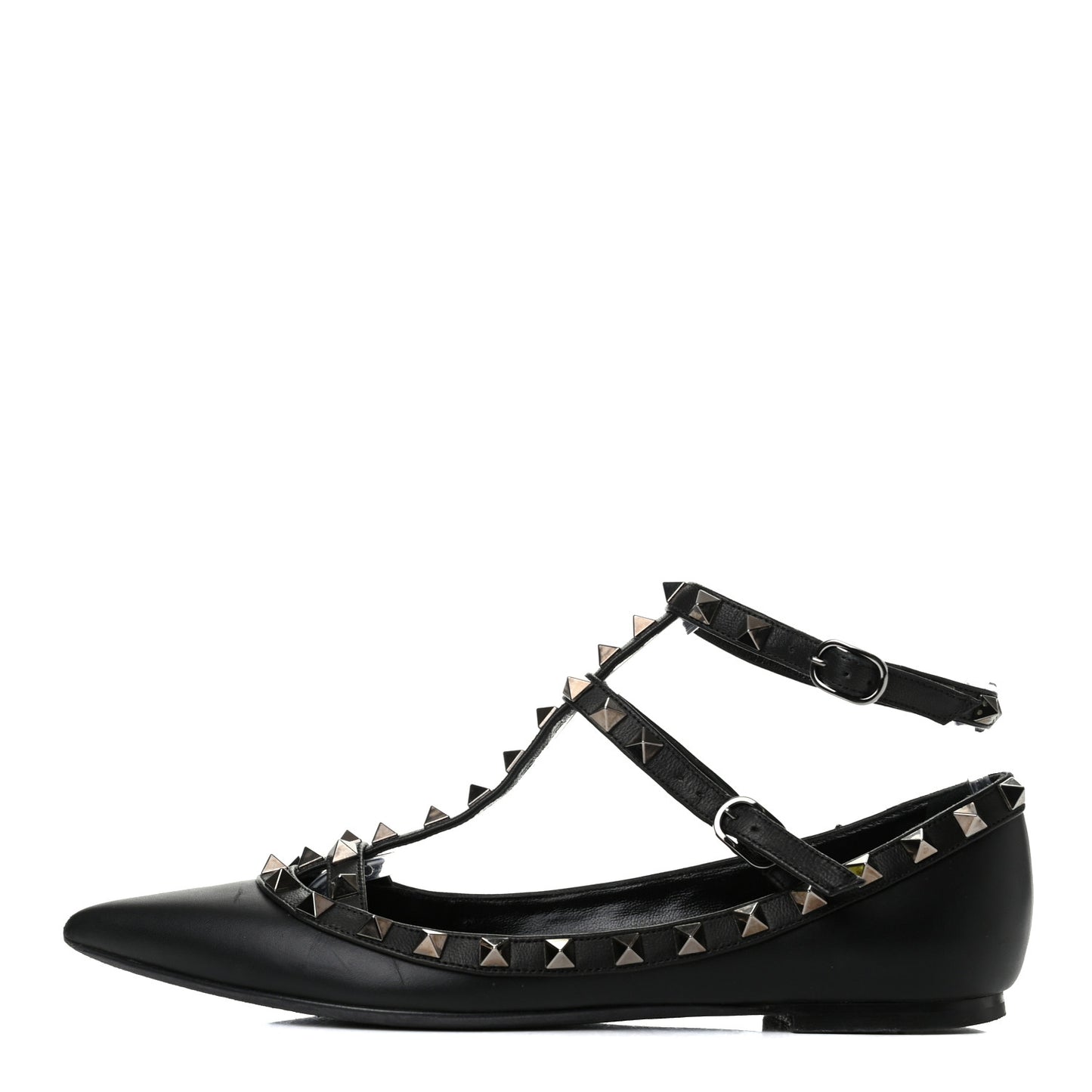 Nappa Rockstud Cage Ballerina Flats 37 Black