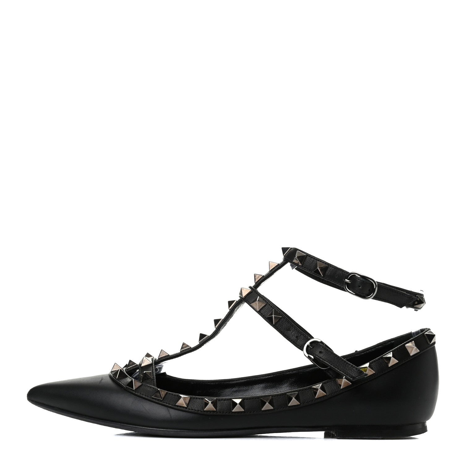 Valentino Garavani Nappa Rockstud Cage Ballerina Flats 37 Black 1 of 11