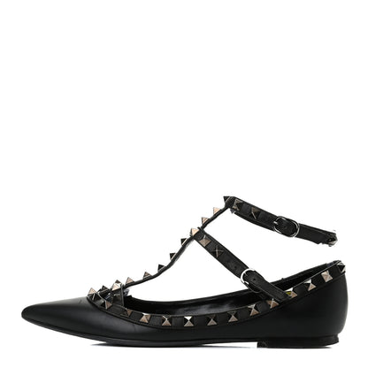 Valentino Garavani Nappa Rockstud Cage Ballerina Flats 37 Black 1 of 11