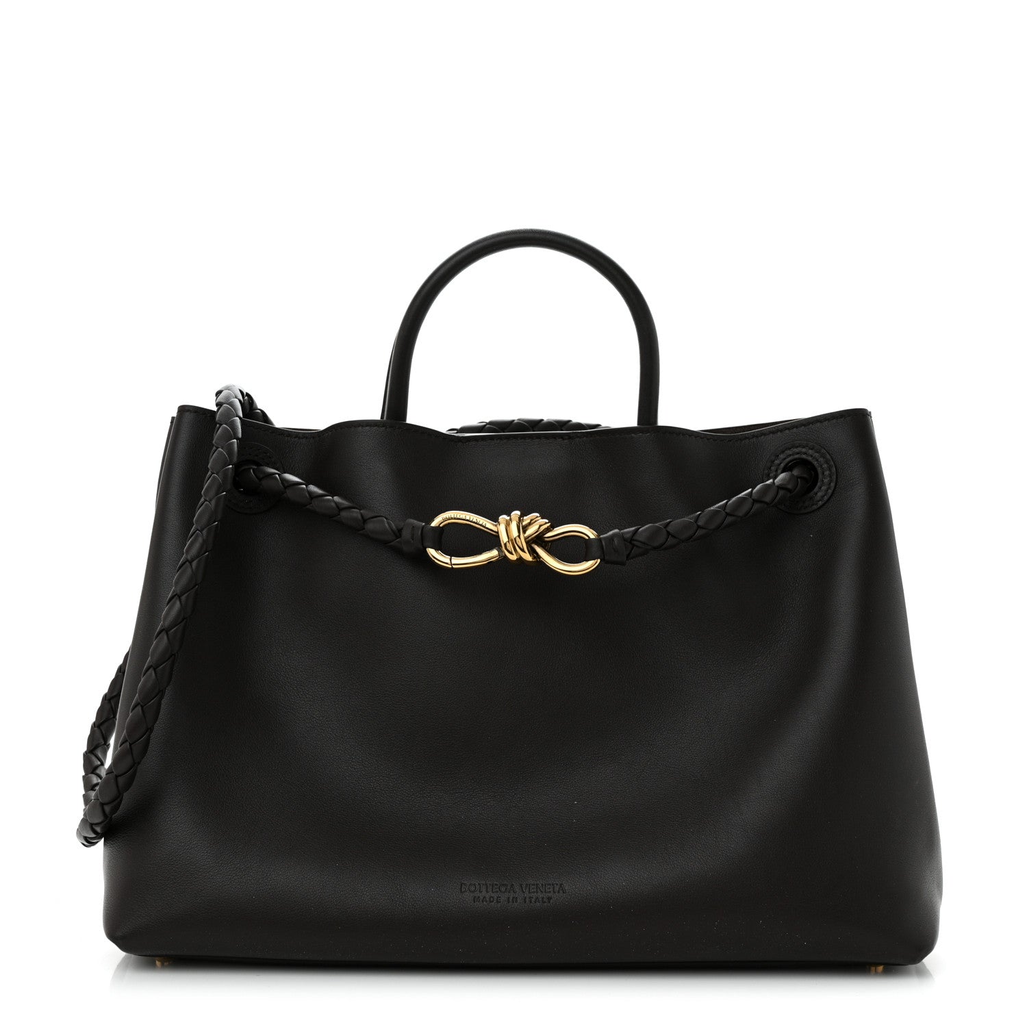 Bottega Veneta Silky Calfskin Medium Andiamo Shoulder Bag Fondant 1 of 9