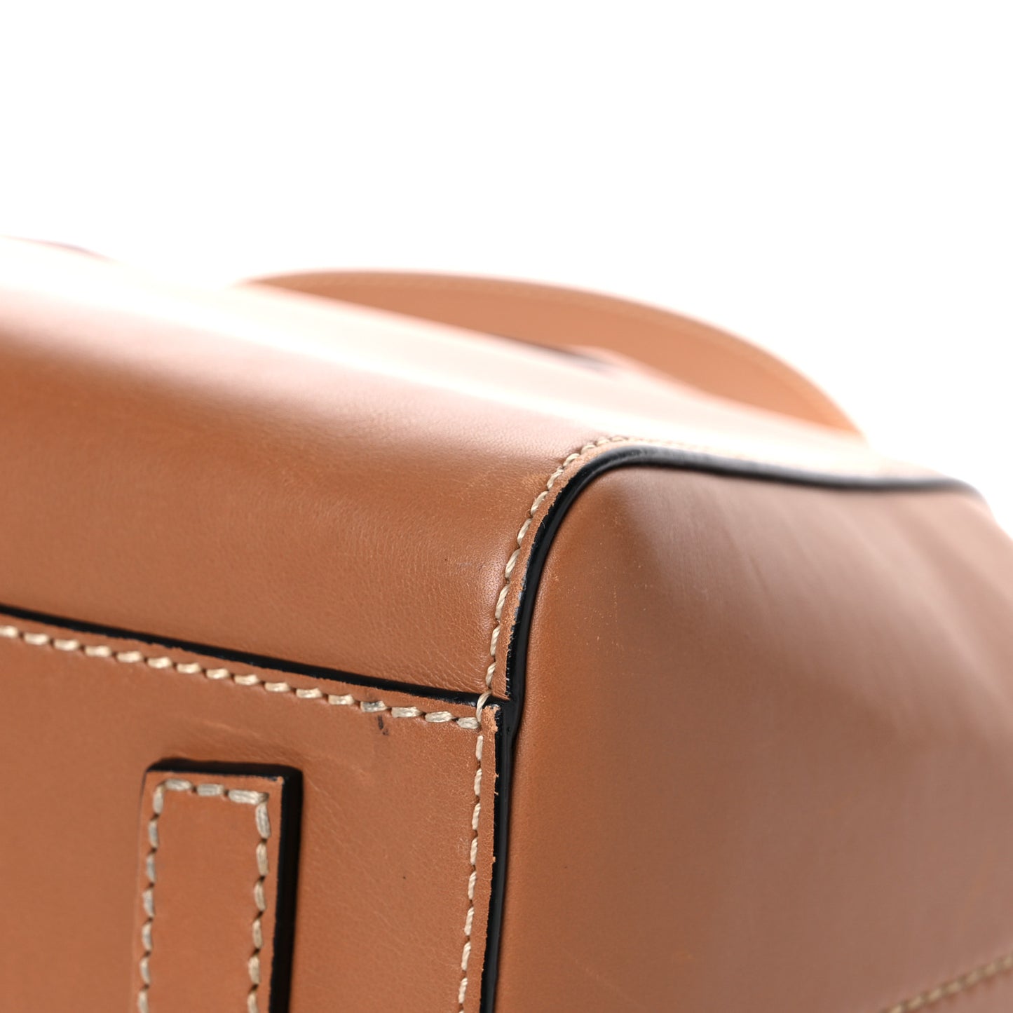 Calfskin Contrast Topstitch Medium Antigona Cognac