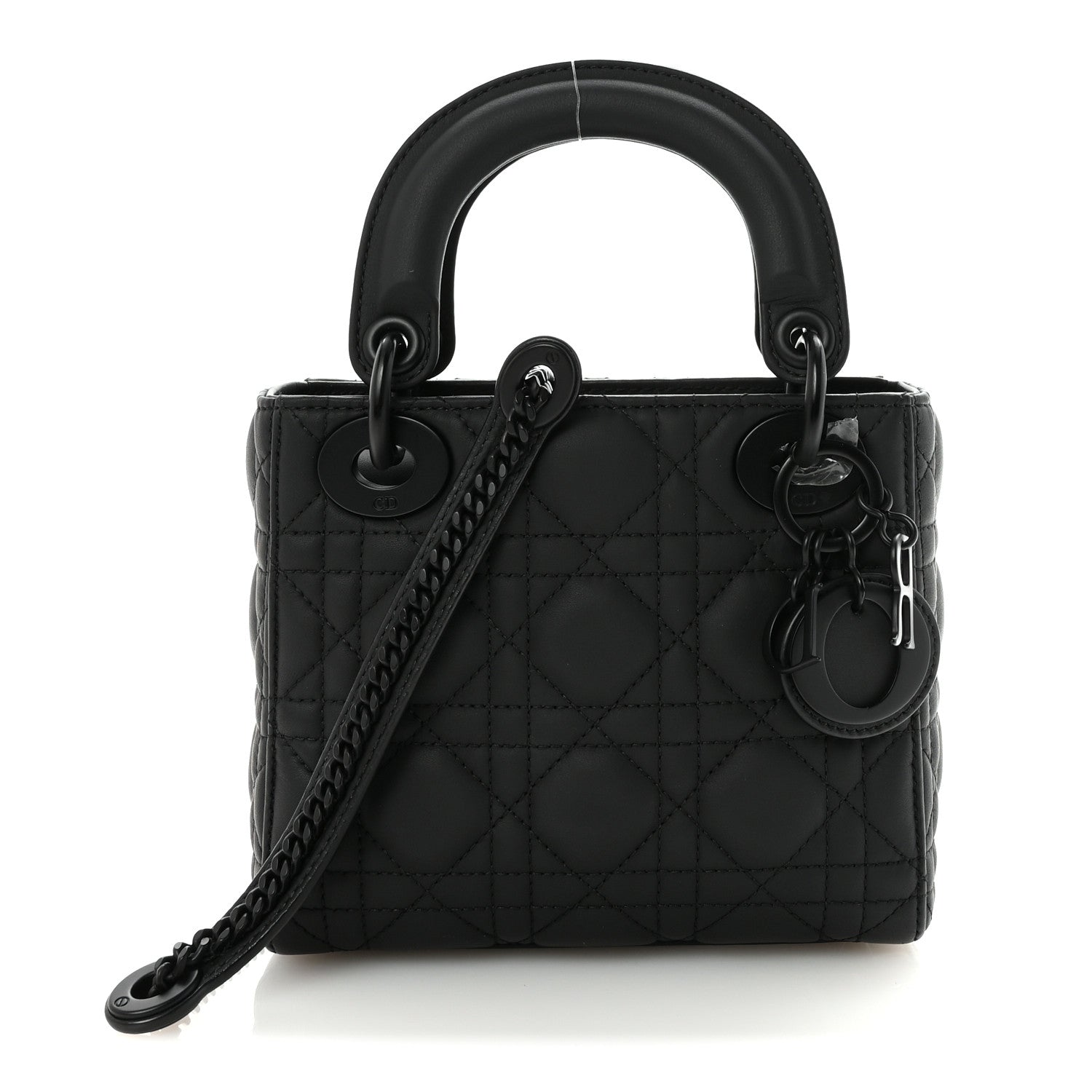 Christian Dior Ultra Matte Calfskin Cannage Mini Lady Dior Black 1 of 9