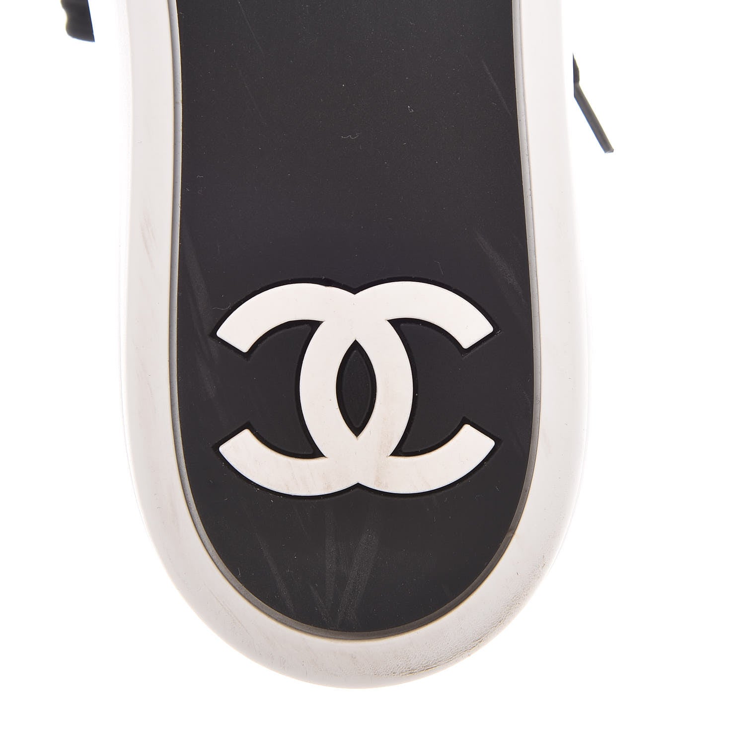 Chanel Calfskin Gum Womens CC Sneakers 41 Black White 12 of 14