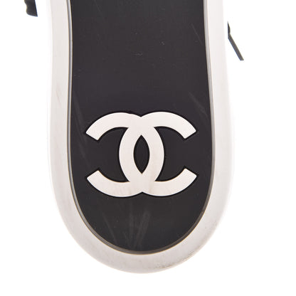 Chanel Calfskin Gum Womens CC Sneakers 41 Black White 12 of 14