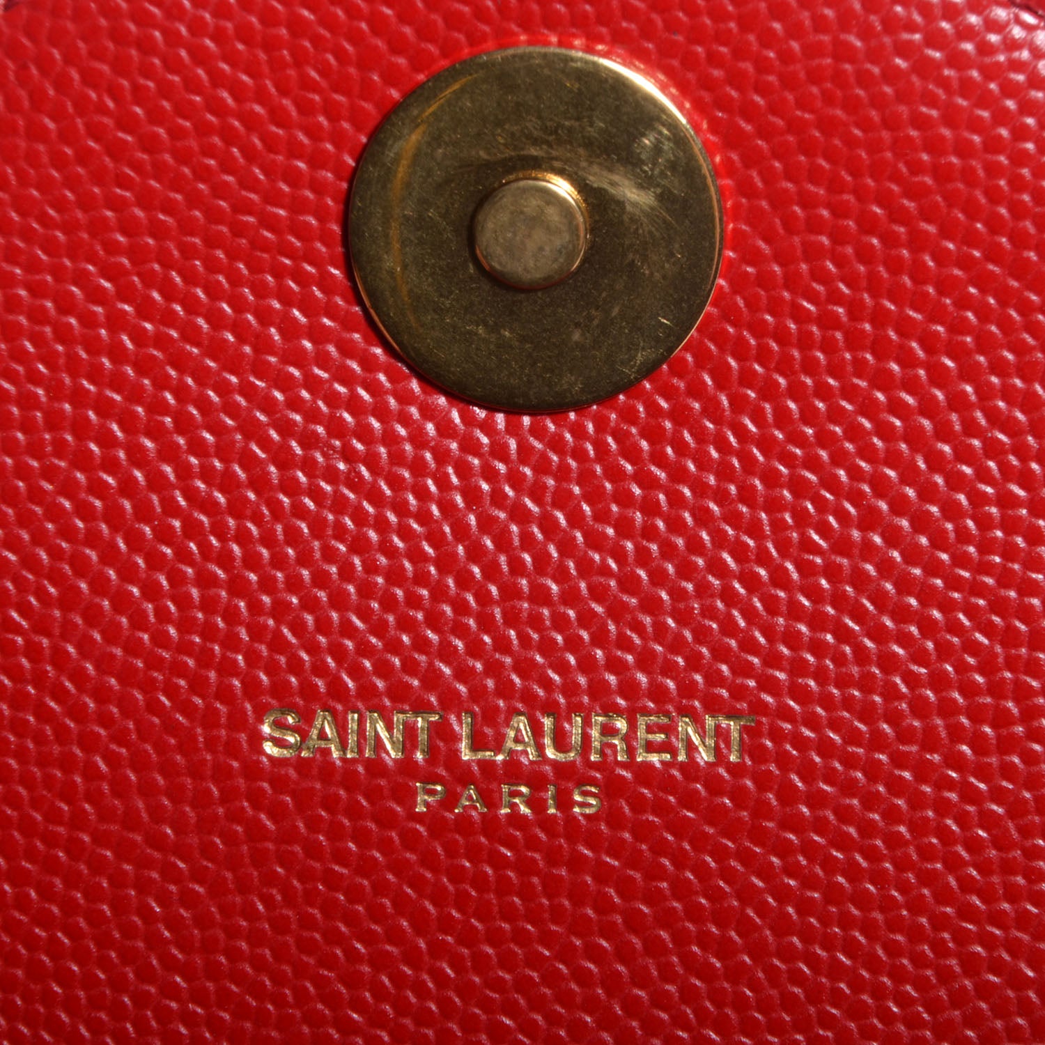 Saint Laurent Textured Matelasse Large Classic Monogram Satchel Lipstick Red 5 of 9