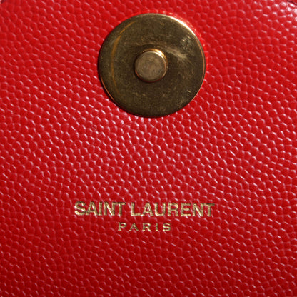 Saint Laurent Textured Matelasse Large Classic Monogram Satchel Lipstick Red 5 of 9