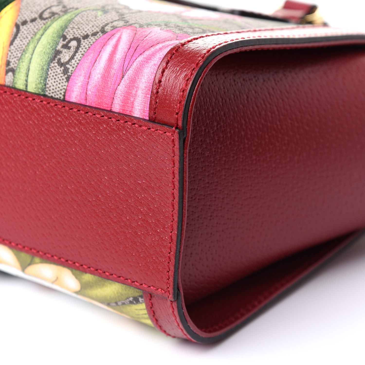 Gucci GG Supreme Monogram Flora Web Small Ophidia Tote Bag Red 10 of 10