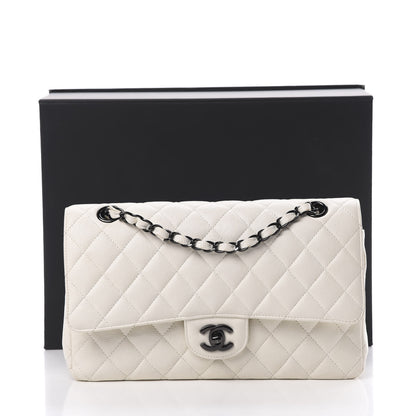 Chanel Crumpled Calfskin Quilted Medium Double Flap White 14 of 14