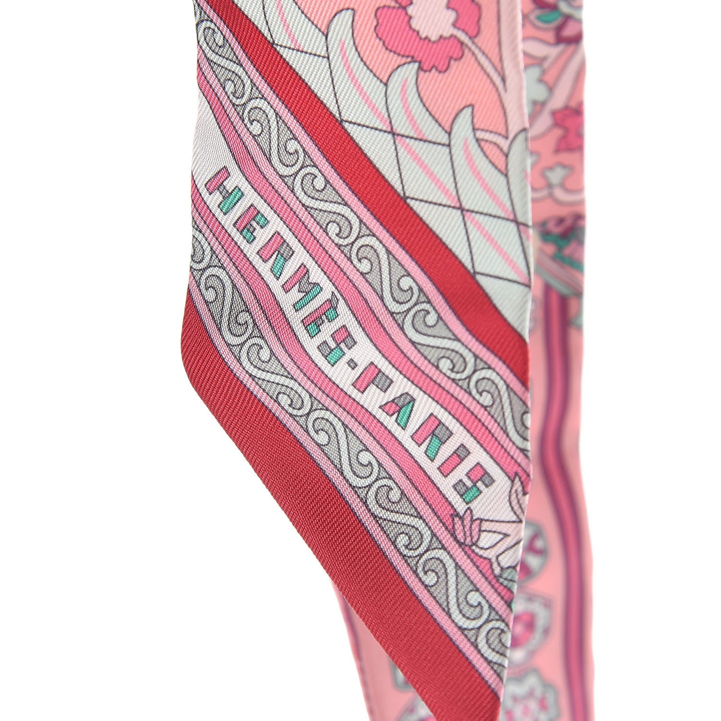 Silk Tapis Persans Twilly Rose Vert De Eau Creme