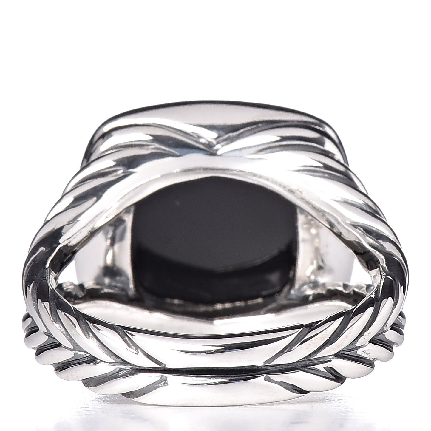 Sterling Silver Diamond Black Onyx 11mm Albion Ring 52 6
