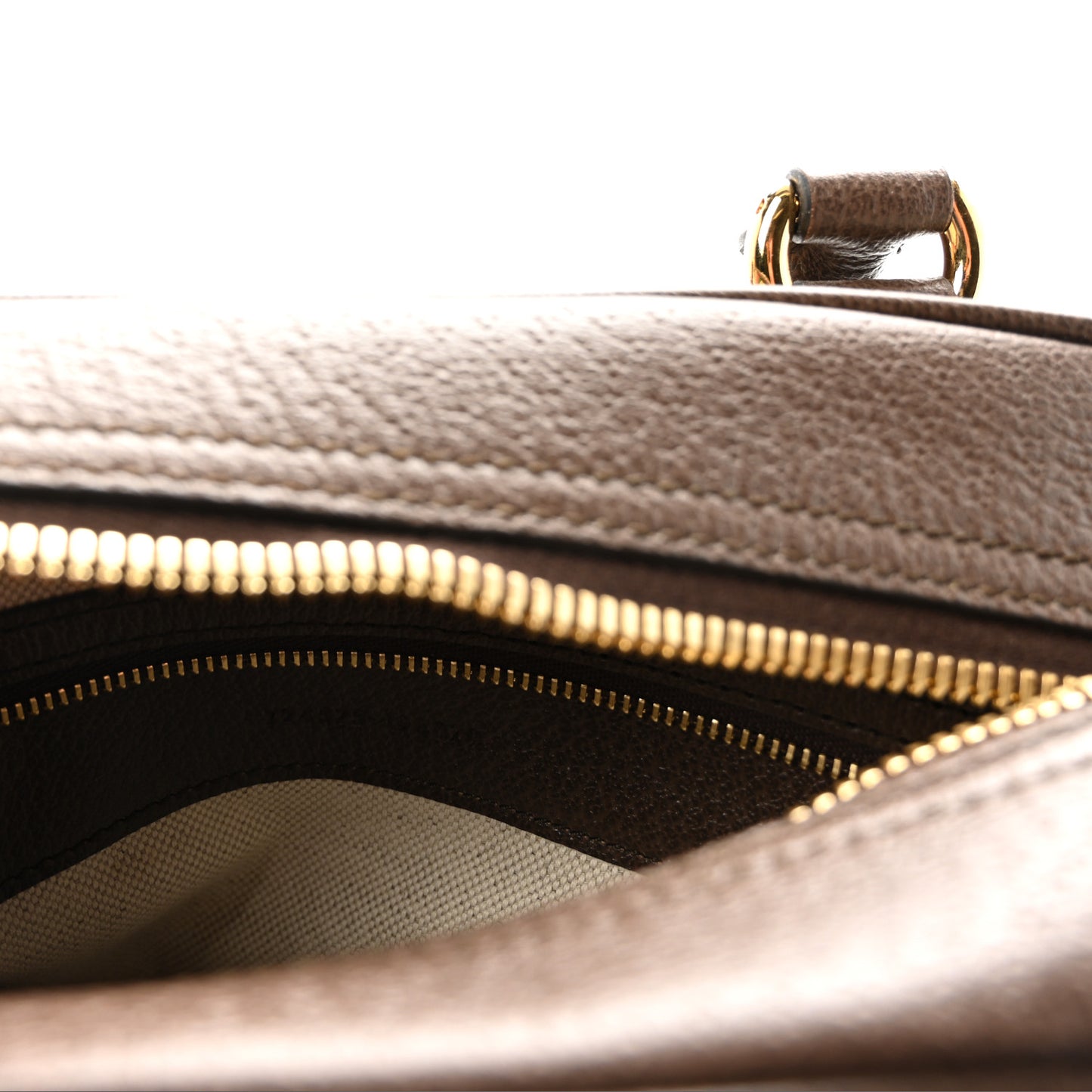 GG Supreme Monogram Textured Dollar Calfskin Web Medium Ophidia Top Handle Bowler Bag Beige Ebony New Acero